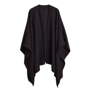 Cuyana Baby Alpaca Square Edge Cape Pullover Damen Schwarz | FIT6212AK