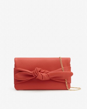 Cuyana Bow Unterarmtasche-Taschen Damen Dunkelkoralle | JUA2361GQ