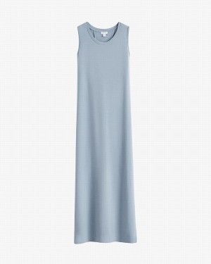 Cuyana Drape-Back Kleid Damen Blau | REP2437TJ