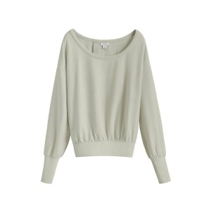 Cuyana French Terry Boatneck Sweatshirts Damen Grün | HLK5278FJ