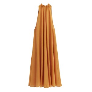 Cuyana Gathered-Neck Maxi Cover Up Kleid Damen Gelb | HEJ4566KO