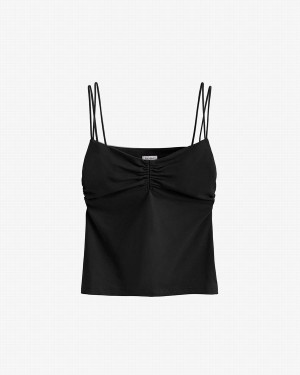 Cuyana Gathered Front Cami Muskelshirt Damen Schwarz | SVI298IA