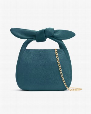 Cuyana Mini Bow Schultertaschen Damen Blau | AKF3268KH