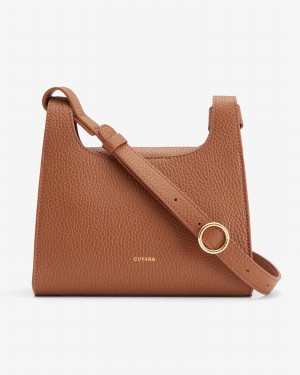 Cuyana Mini Double Loop Schultertaschen Damen Braun | TNR7440UZ