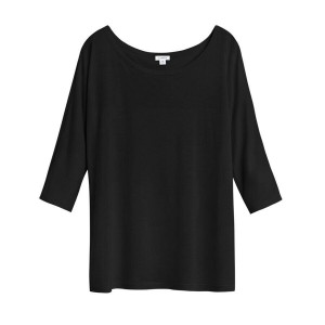 Cuyana Organic Pima Drape-Back T-shirts Damen Schwarz | OKZ4192YQ