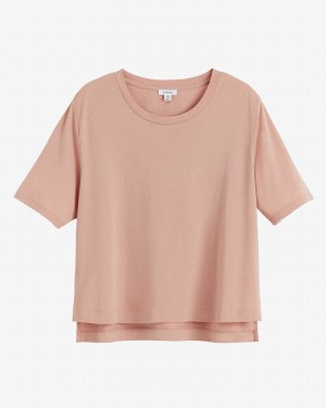 Cuyana Pima Cropped Tee T-shirts Damen Rosa | JBJ716KL