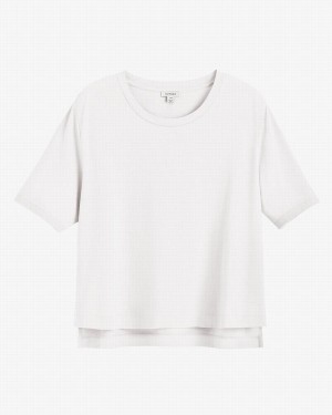 Cuyana Pima Cropped Tee T-shirts Damen Weiß | REQ7539UC