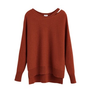 Cuyana Recycled Cashmere Split-Neck Pullover Damen Dunkelorange | FYF542YU