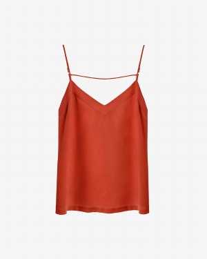 Cuyana Silk Cami Muskelshirt Damen Orange | MXX3117GS