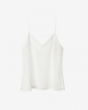 Cuyana Silk Cami Muskelshirt Damen Weiß | SLZ544VD