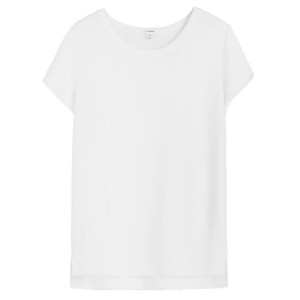 Cuyana Silk High-Low Tee T-shirts Damen Weiß | ZLW173RD