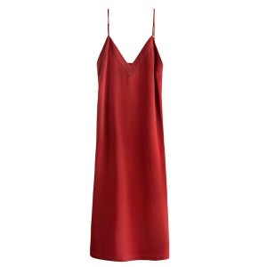 Cuyana Silk Slip Kleid Damen Rot | FVZ2240XV