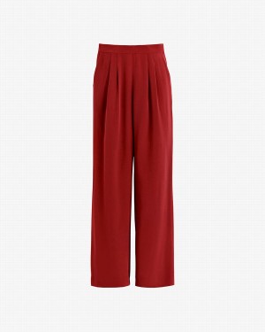 Cuyana Silk Weite-Leg Hose Damen Rot | BSU8331CJ