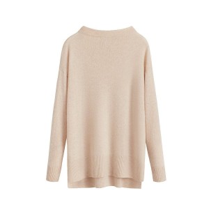 Cuyana Single-Origin Cashmere Funnel Neck Pullover Damen Beige | BQT826IL