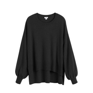 Cuyana Single-Origin Cashmere Open Side Pullover Damen Schwarz | ENG4248ZI