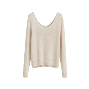 Cuyana Single-Origin Cashmere Scoop Neck Pullover Damen Weiß | EPE3528NO