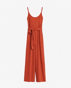 Cuyana V-Back Jumpsuit Damen Orange | BKS7421XB