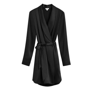 Cuyana Washable Charmeuse Bademantel Damen Schwarz | KGJ235OZ