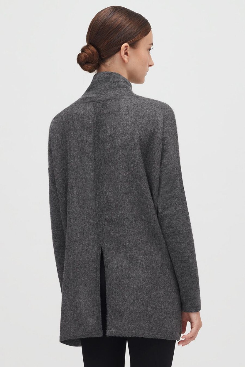 Cuyana Alpaca Open-Back Turtleneck Pullover Damen Grau | UKU327VB