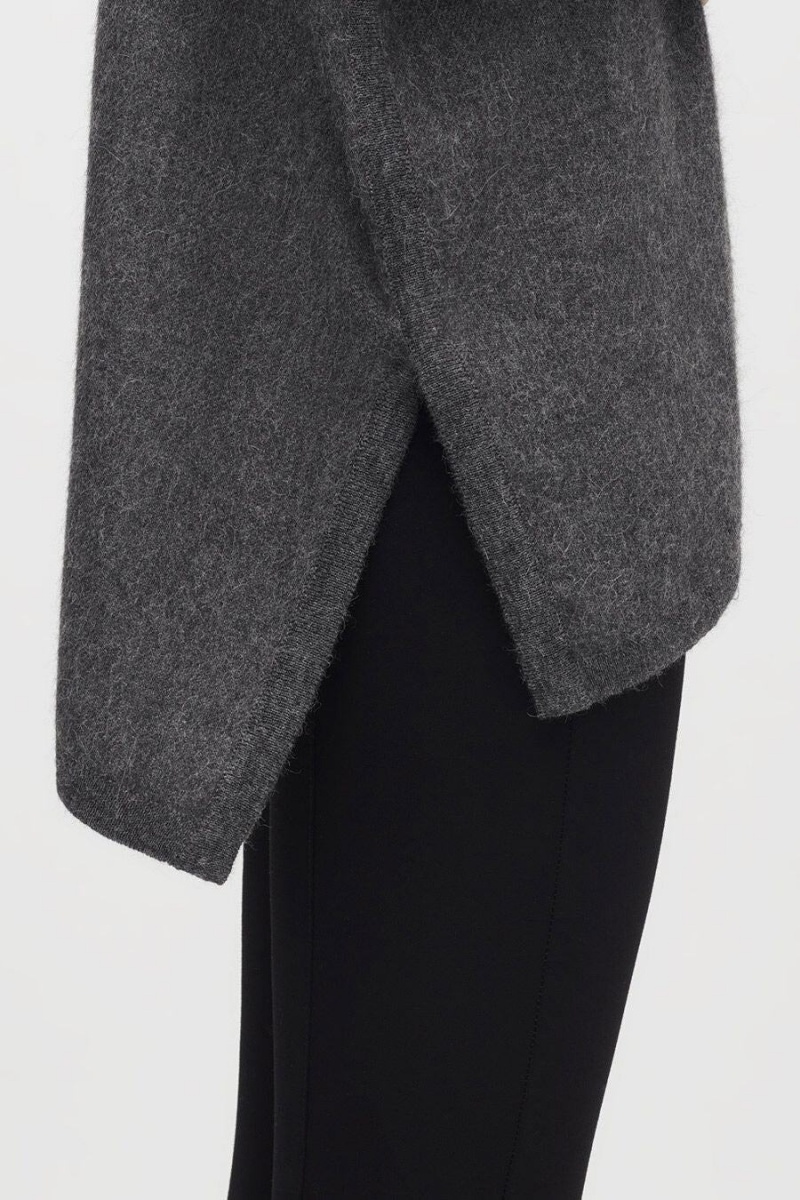 Cuyana Alpaca Open-Back Turtleneck Pullover Damen Grau | UKU327VB