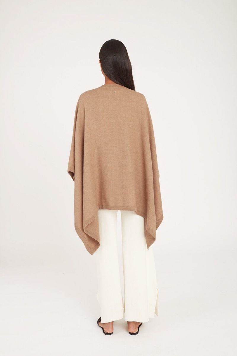 Cuyana Baby Alpaca Square Edge Cape Pullover Damen Braun | AHB7185YK