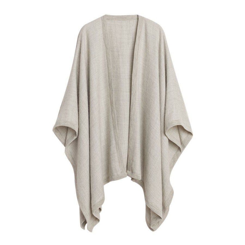 Cuyana Baby Alpaca Square Edge Cape Pullover Damen Hellgrau | LOU7811EE