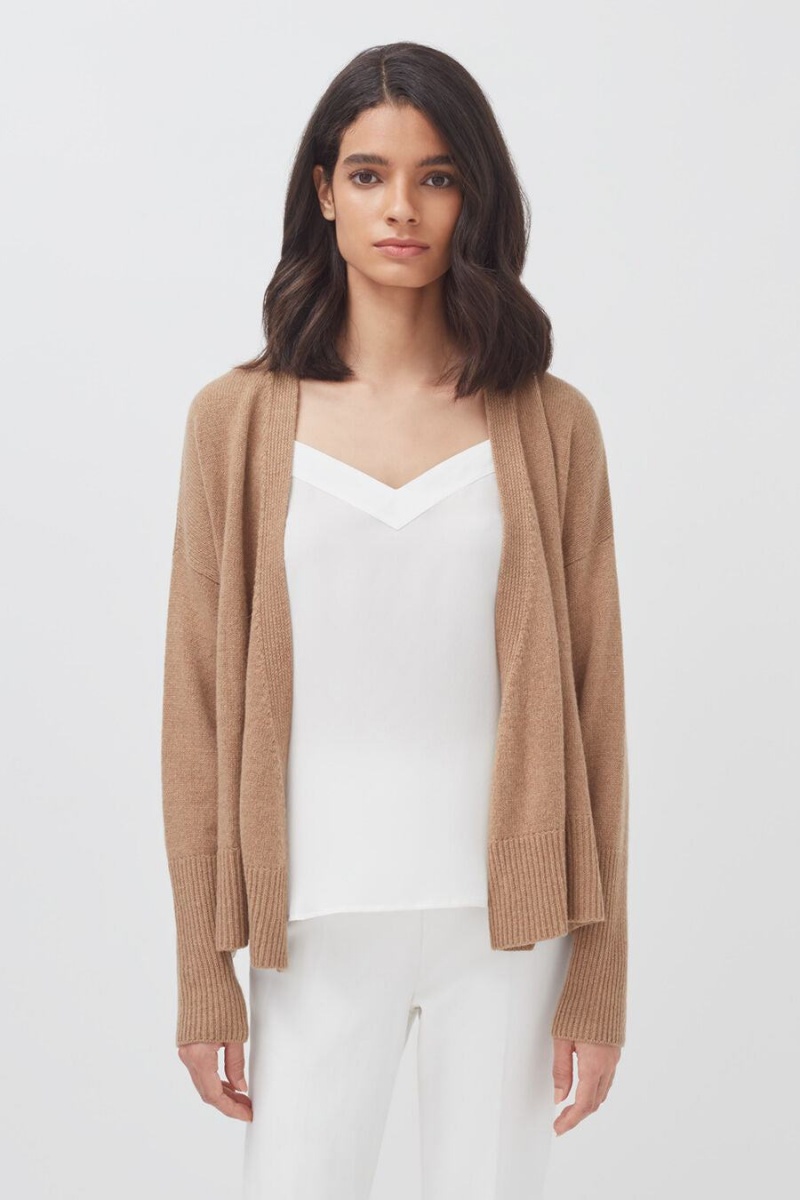 Cuyana Cashmere Soft Wrap Pullover Damen Braun | FIC3315SK