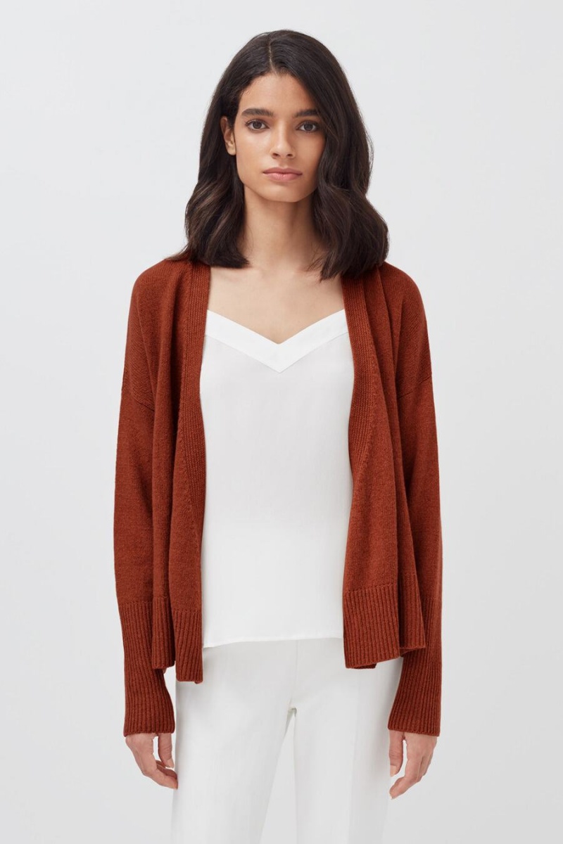 Cuyana Cashmere Soft Wrap Pullover Damen Dunkelorange | ZKZ170EU