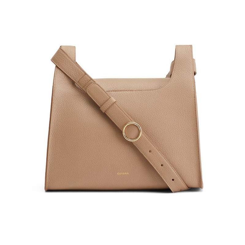 Cuyana Double Loop Schultertaschen Damen Khaki | AKP3072ET