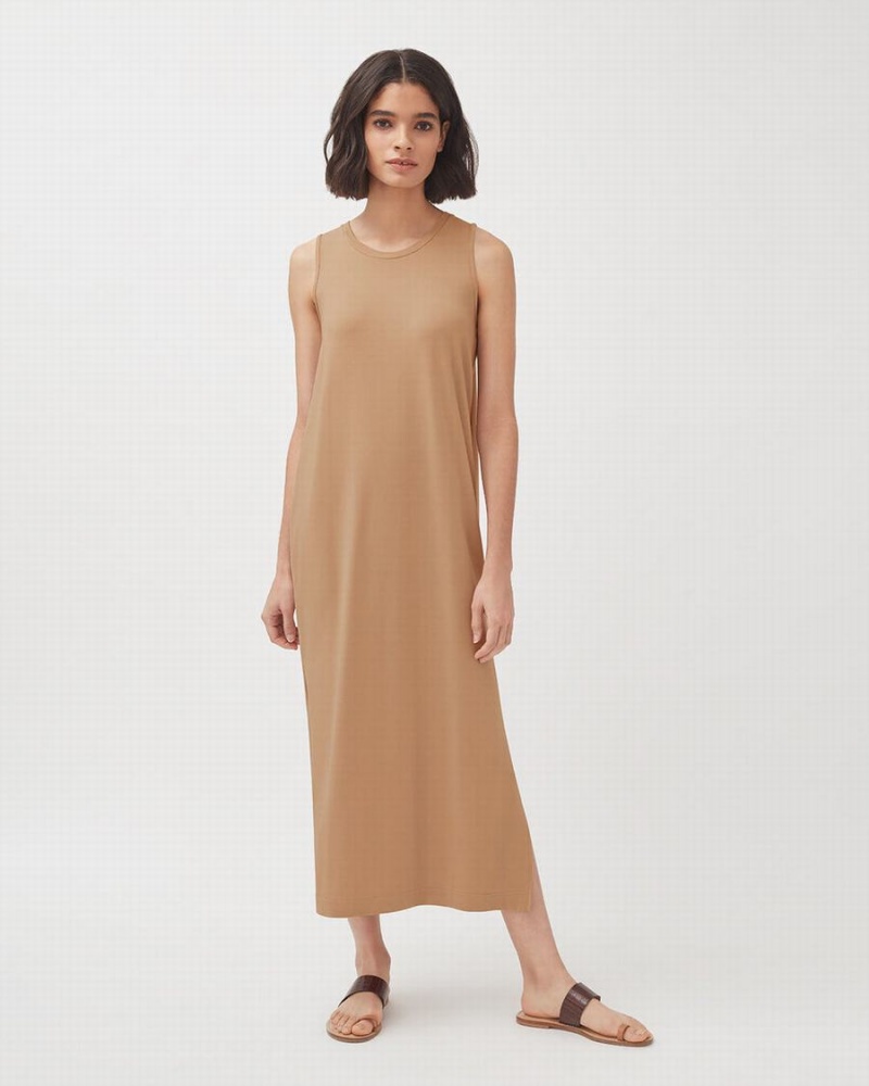 Cuyana Drape-Back Kleid Damen Braun | ZIT544EC