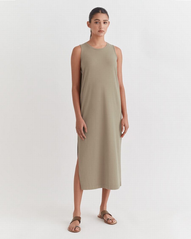 Cuyana Drape-Back Kleid Damen Grün | XHU171EE