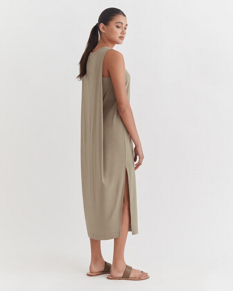 Cuyana Drape-Back Kleid Damen Grün | XHU171EE