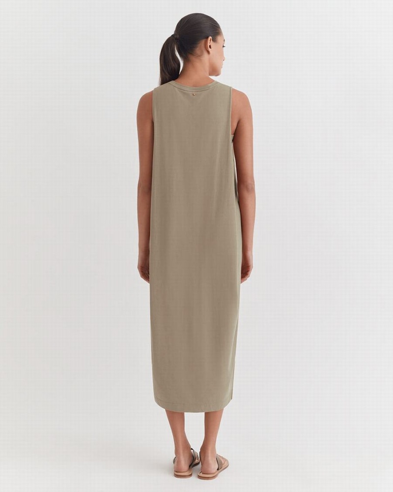 Cuyana Drape-Back Kleid Damen Grün | XHU171EE