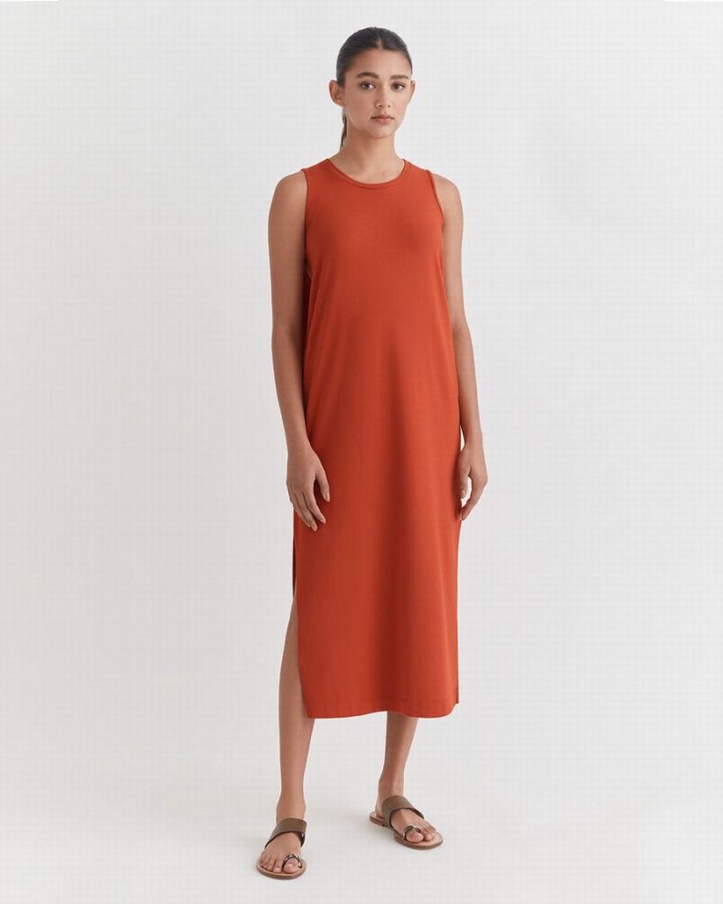 Cuyana Drape-Back Kleid Damen Orange | BPX2951AQ