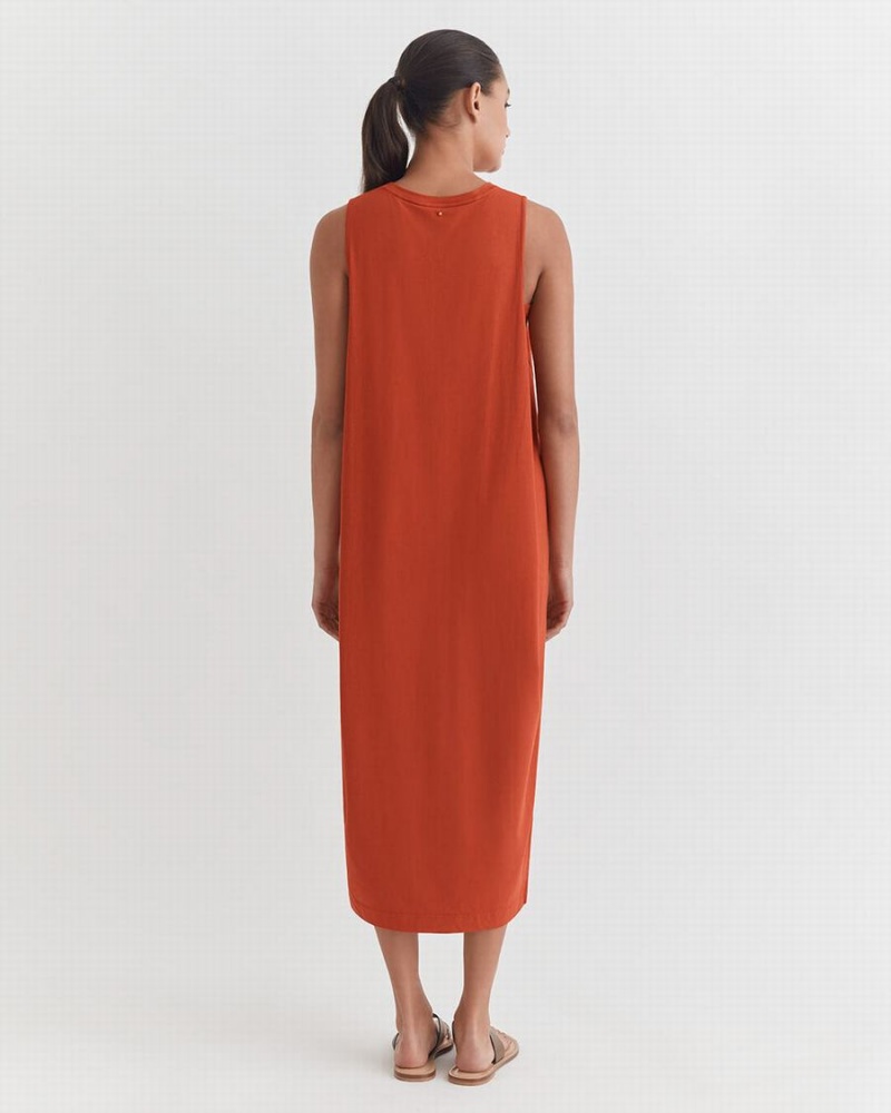 Cuyana Drape-Back Kleid Damen Orange | BPX2951AQ