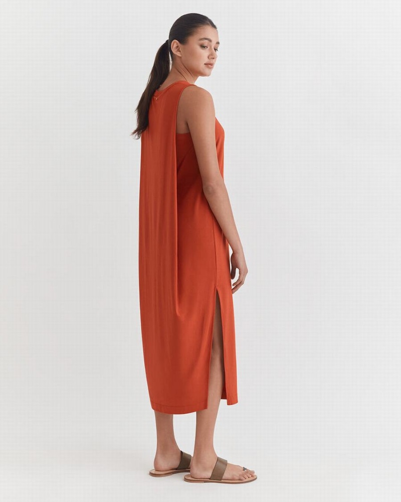 Cuyana Drape-Back Kleid Damen Orange | BPX2951AQ