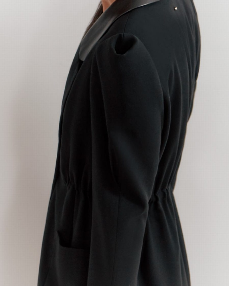 Cuyana Draped Sleeve Blazer Damen Schwarz | LON1924DX