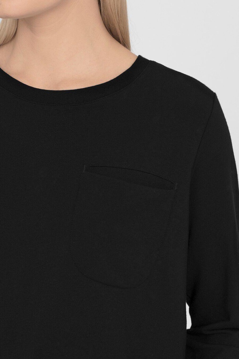 Cuyana French Terry Pleat-Back Sweatshirts Damen Schwarz | WDR9741IP