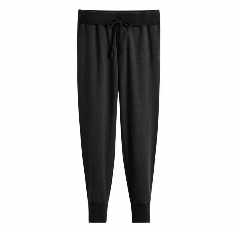 Cuyana French Terry Tapered Lounge Hose Damen Schwarz | GMD10021ON