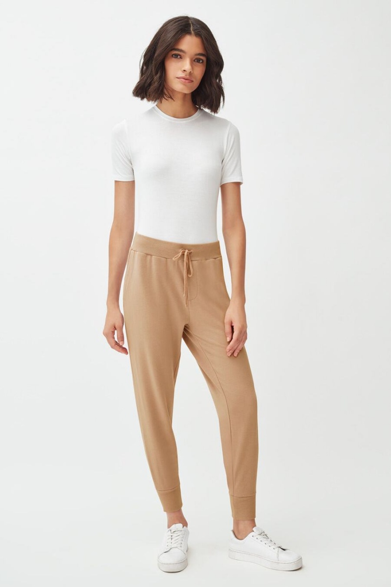 Cuyana French Terry Tapered Lounge Hose Damen Braun | UAH3268TP