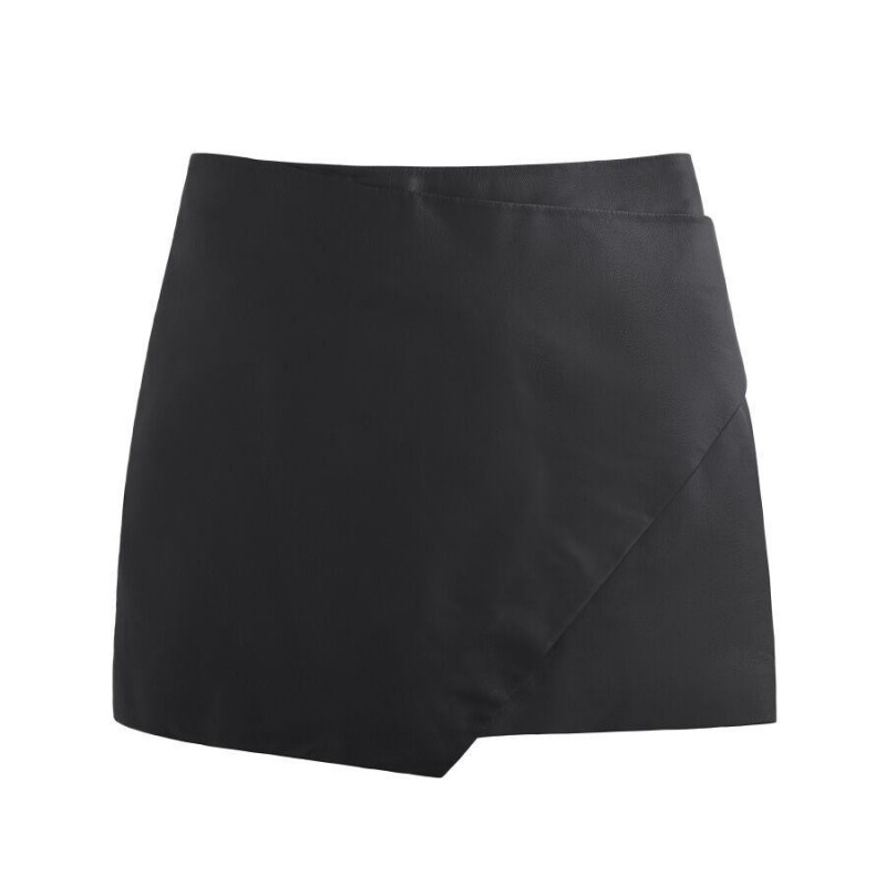 Cuyana Leder Paneled Mini Röcke Damen Schwarz | DAL8882CQ