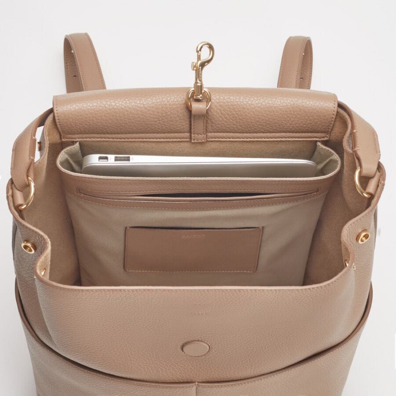 Cuyana Leder Rucksäcke Damen Khaki | MUK9799VH