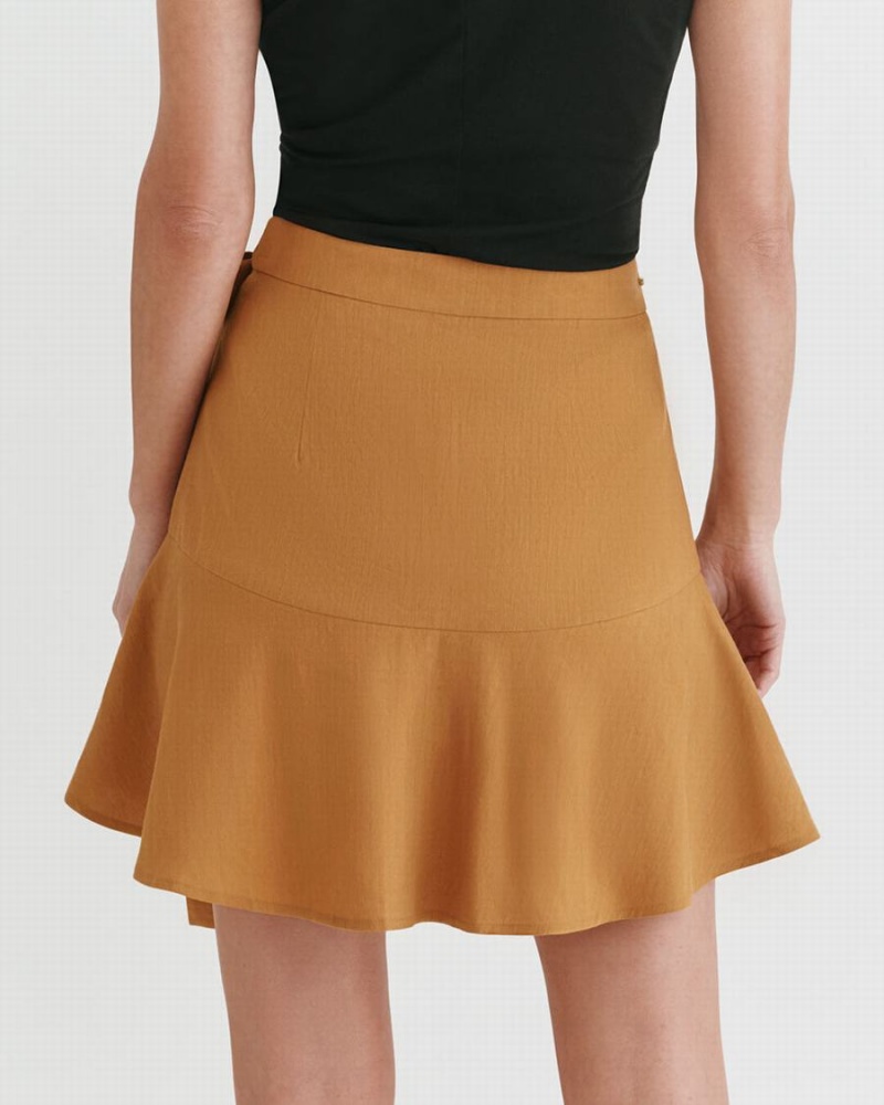 Cuyana Linen Wrap Mini Röcke Damen Orange | MOI3522TG