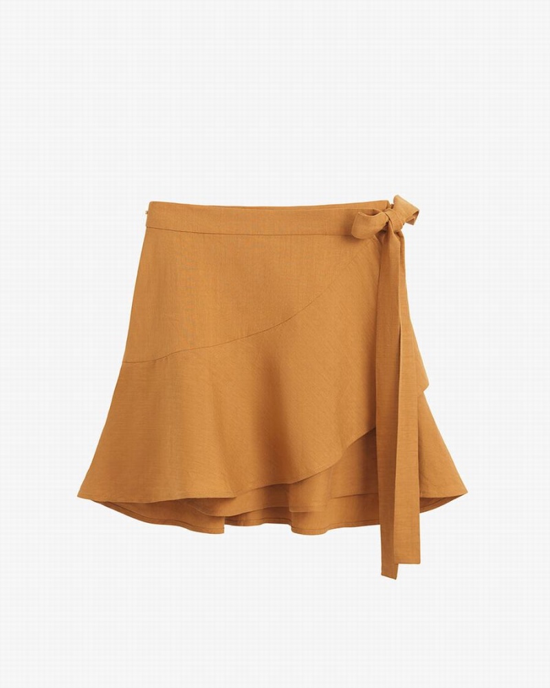 Cuyana Linen Wrap Mini Röcke Damen Orange | MOI3522TG