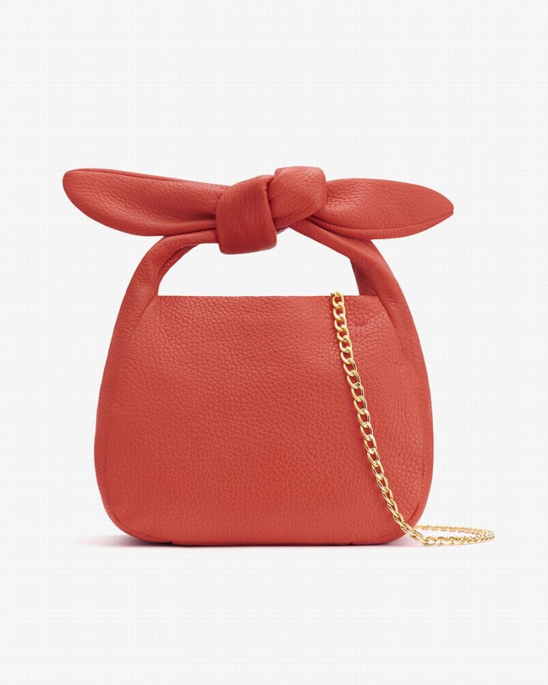 Cuyana Mini Bow Schultertaschen Damen Dunkelkoralle | NJG2850EJ