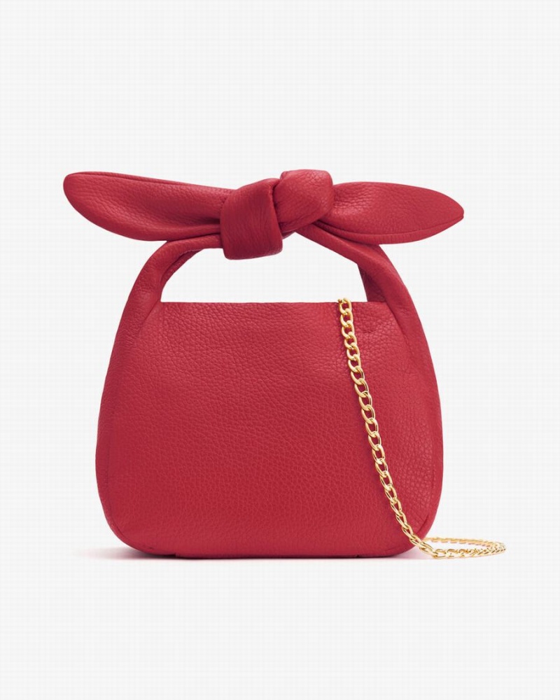 Cuyana Mini Bow Schultertaschen Damen Rosa Rot | PJX3620AG