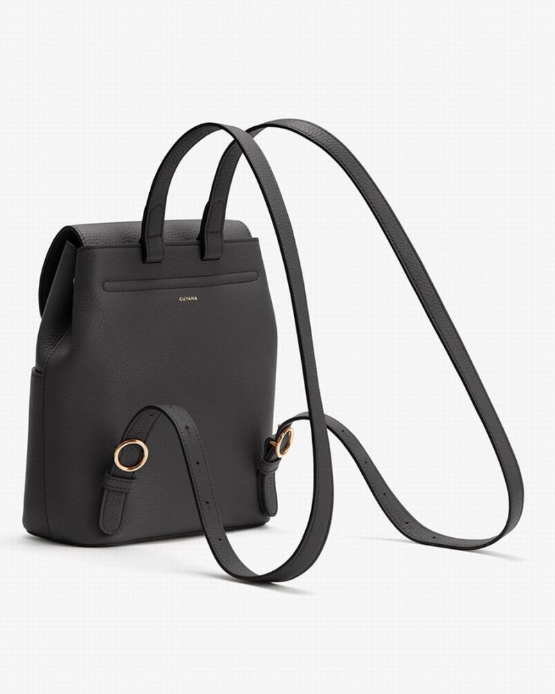 Cuyana Mini Leder Rucksäcke Damen Schwarz | AYG5361KA