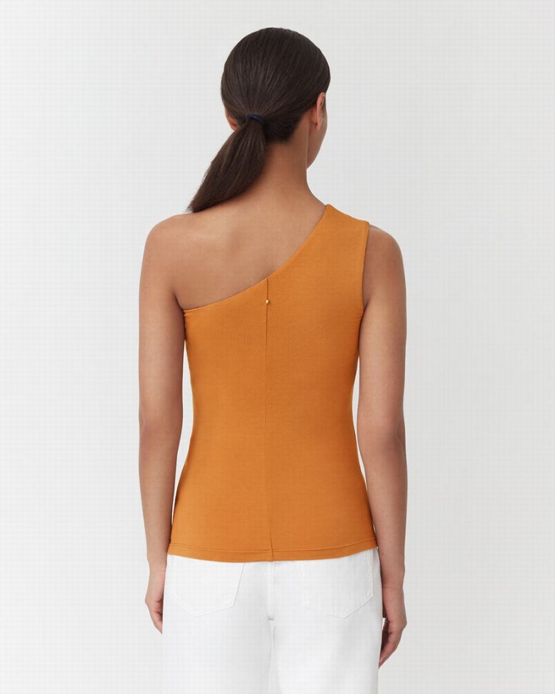 Cuyana One Shoulder Top Muskelshirt Damen Gelb | BXS169AM