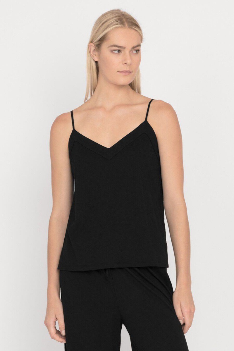 Cuyana Organic Pima Cami Muskelshirt Damen Schwarz | MQT2525DD