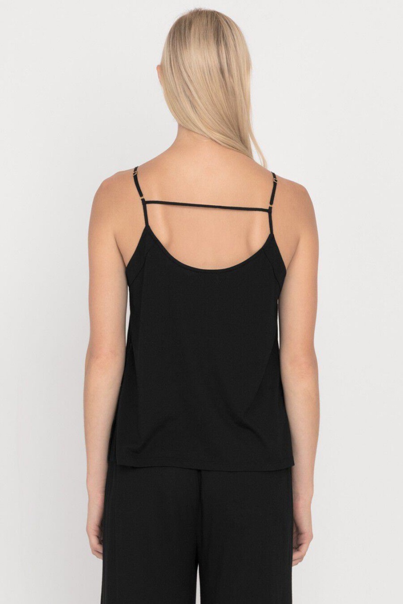 Cuyana Organic Pima Cami Muskelshirt Damen Schwarz | MQT2525DD